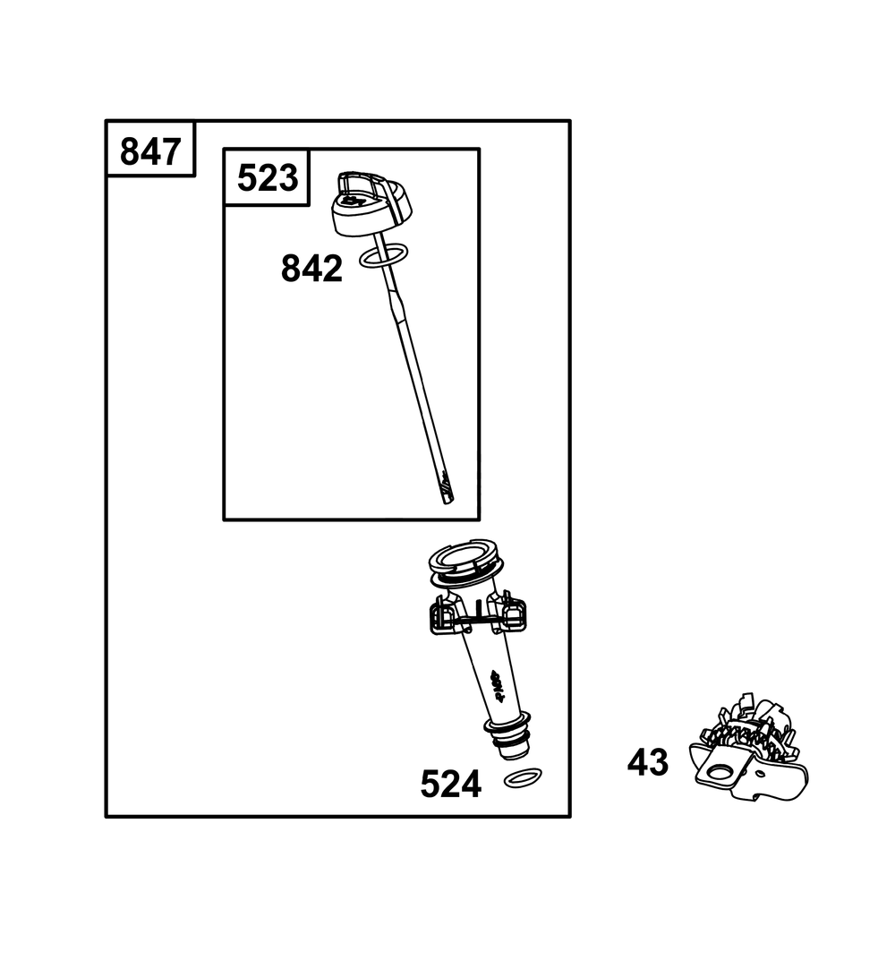 Lubrication Group Diagram and Parts List for 09P902-0009-H5 020000 - 09Z999 Briggs and Stratton Engine